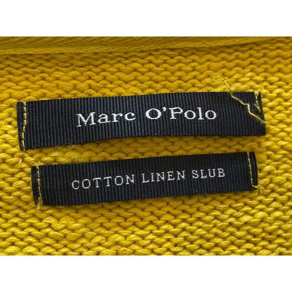 Marc O'Polo Yellow Cotton Linen Slub Knit Long Sleeve Sweater, Size L - Picture 6 of 13